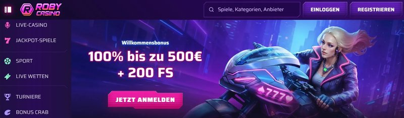 Erleben Sie die Action im Roby Casino Online für Deutsche Spieler an Bord